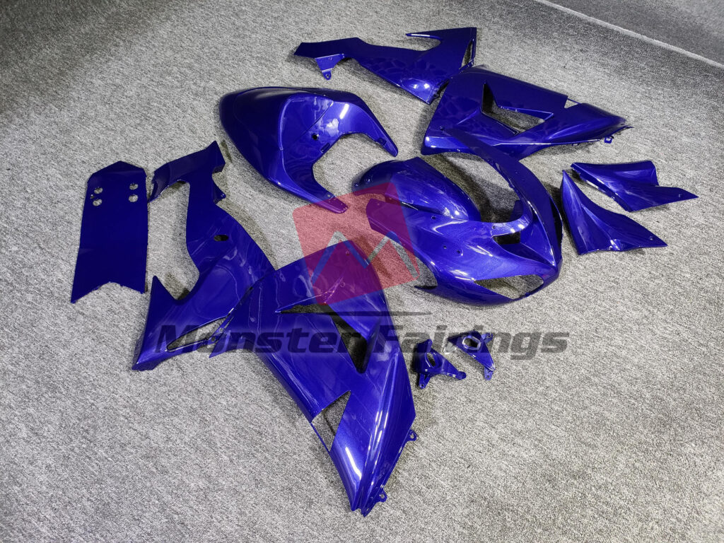 Kawasaki ZX10R custom ABS fairings 2006 - 2007 in Deep Blue Plain - durable replacement kit, Monster Fairings