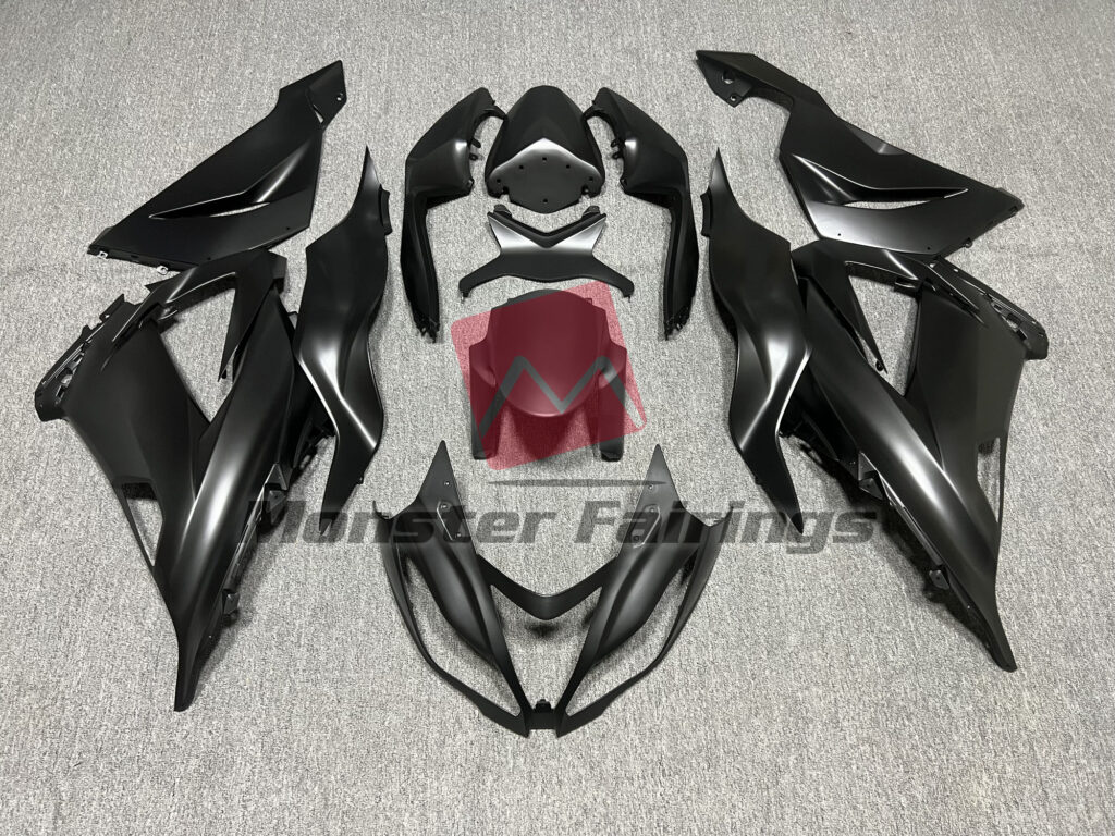 Kawasaki ZX6R 2013 - 2018 Matte Black Protective Coat ABS fairings - custom motorcycle bodywork kit by Monster Fairings