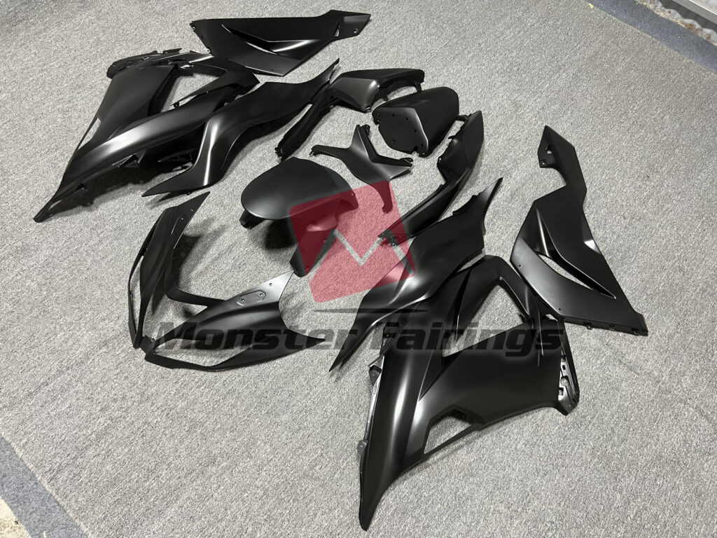 Matte Black Protective Coat ABS fairings for Kawasaki ZX6R 2013 - 2018 - premium OEM fit kit by Monster Fairings