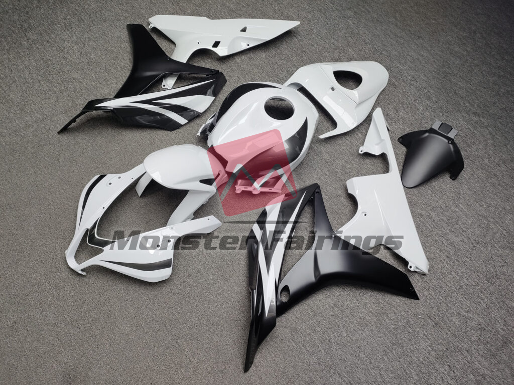 Gloss White Dark Gray & Matte Black ABS fairings for Honda CBR600RR 2007 - 2008 - premium OEM fit kit by Monster Fairings