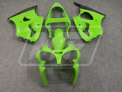 (IN STOCK) Kawasaki ZX6R 2000-2002 Gloss Green & Black ABS Fairings | Monster Fairings