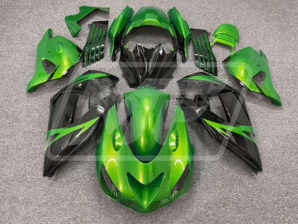 Kawasaki ZX14R 2006-2011 Gloss Green & Black ABS Fairings | Monster Fairings