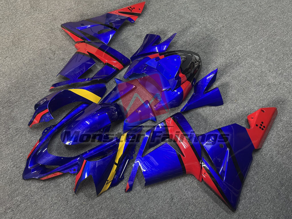 Gloss Blue & Red Yellow ABS fairings for Kawasaki ZX10R 2004 - 2005 - premium OEM fit kit by Monster Fairings