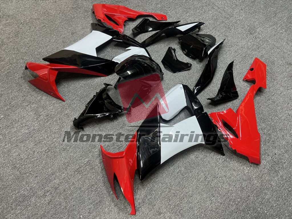 Gloss Red Black & White ABS fairings for Kawasaki ZX10R 2008 - 2010 - premium OEM fit kit by Monster Fairings