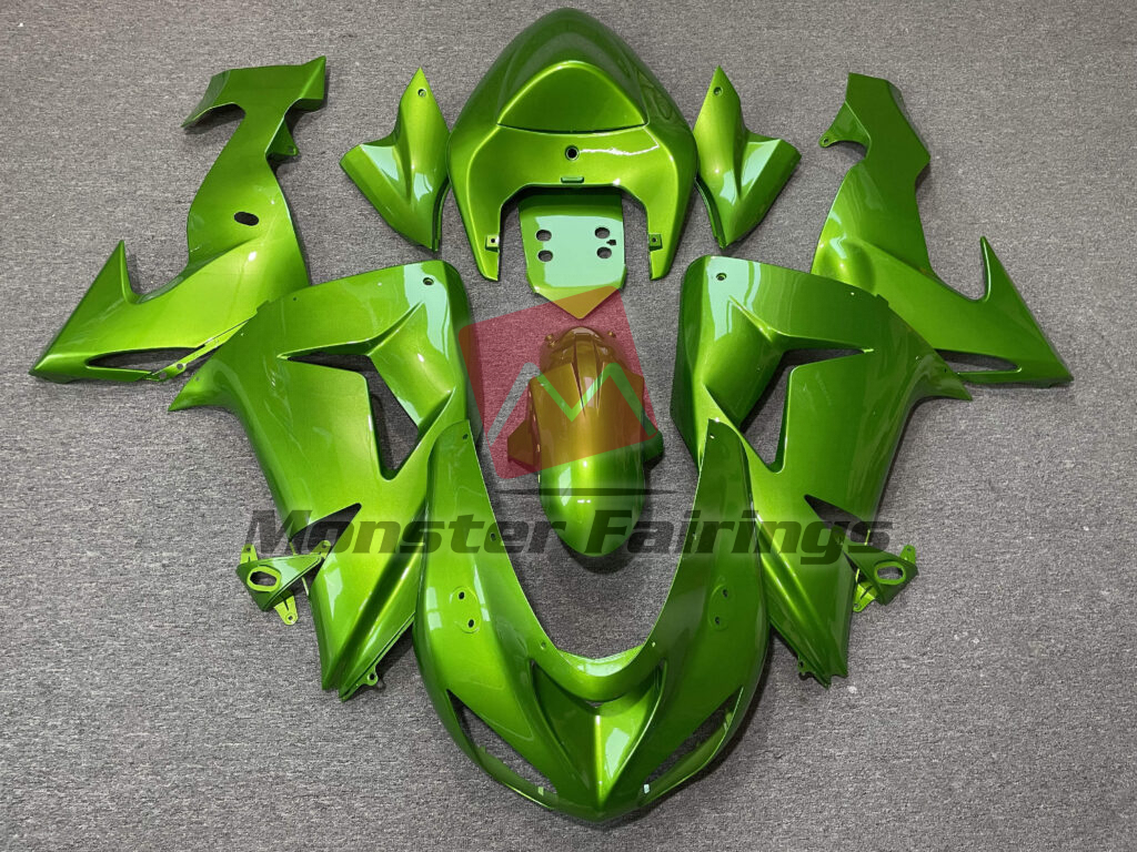 Kawasaki ZX10R 2006 - 2007 Gloss Bright Green ABS fairings - custom motorcycle bodywork kit by Monster Fairings