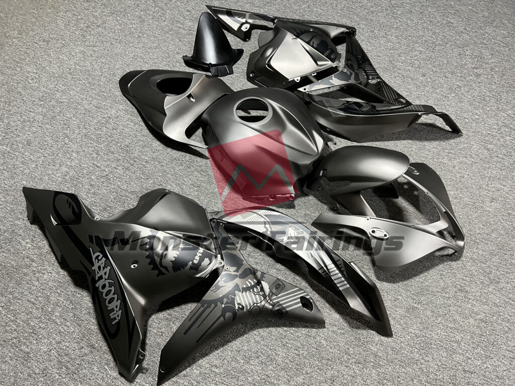 2009 - 2012 Honda CBR600RR Matte Gray Custom fairing set - ABS injection, custom painted by Monster Fairings