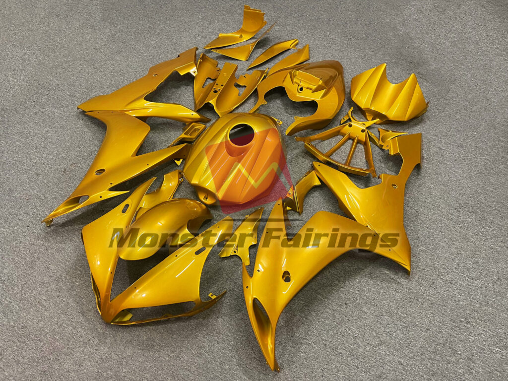 Yamaha R1 custom ABS fairings 2004 - 2006 in Gold - durable replacement kit, Monster Fairings