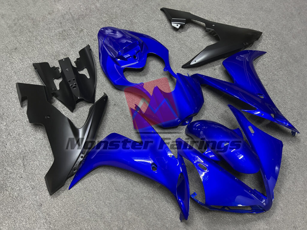 Yamaha R1 custom ABS fairings 2004 - 2006 in Gloss Blue Black - durable replacement kit, Monster Fairings