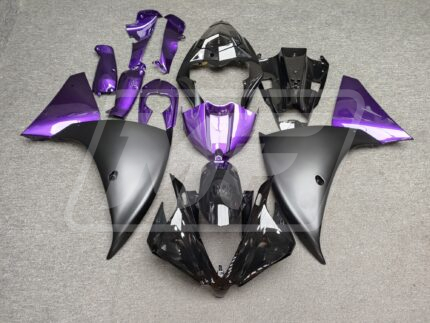 Yamaha R1 2012-2014 Matte & Gloss Black with Purple ABS Fairings | Monster Fairings