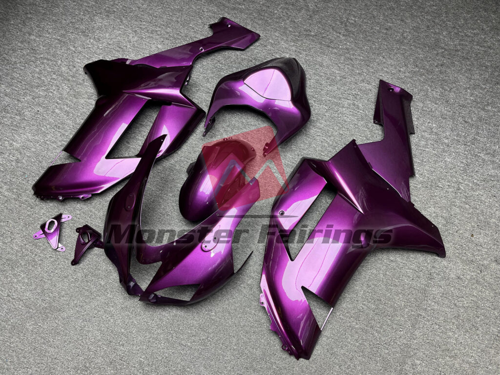 Kawasaki ZX6R custom ABS fairings 2007 - 2008 in Gloss Purple - durable replacement kit, Monster Fairings