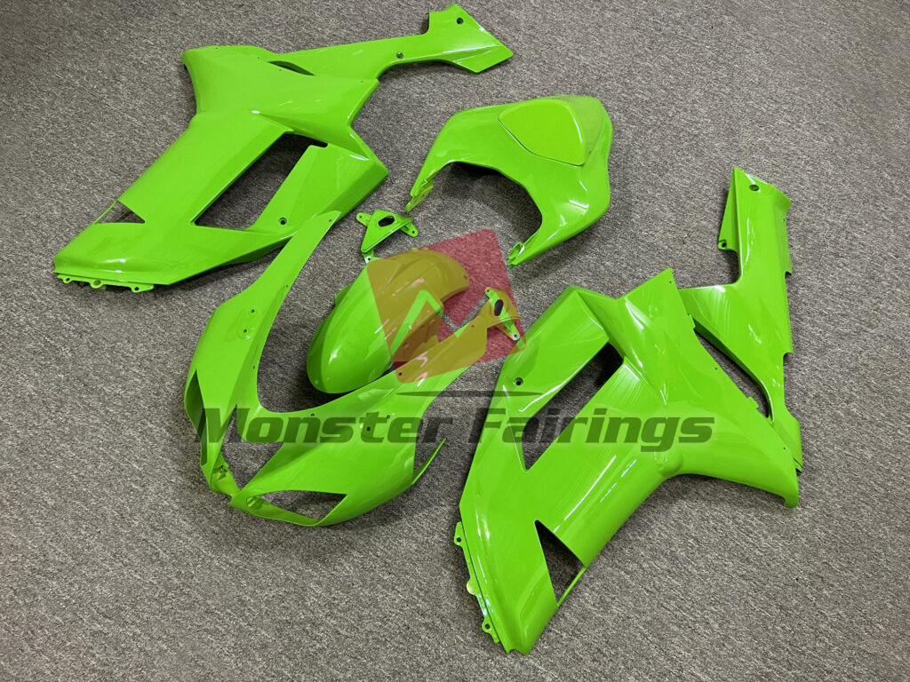 Gloss Lime Green ABS fairings for Kawasaki ZX6R 2007 - 2008 - premium OEM fit kit by Monster Fairings