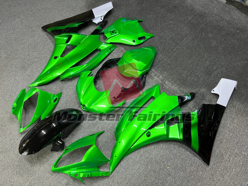 Gloss Green Black ABS fairings for Yamaha R6 2006 - 2007 - premium OEM fit kit by Monster Fairings