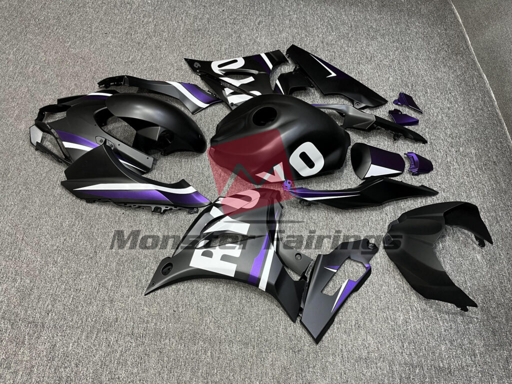 Matte Black Purple ABS fairings for Suzuki GSXR 1000 2017 - 2025 - premium OEM fit kit by Monster Fairings