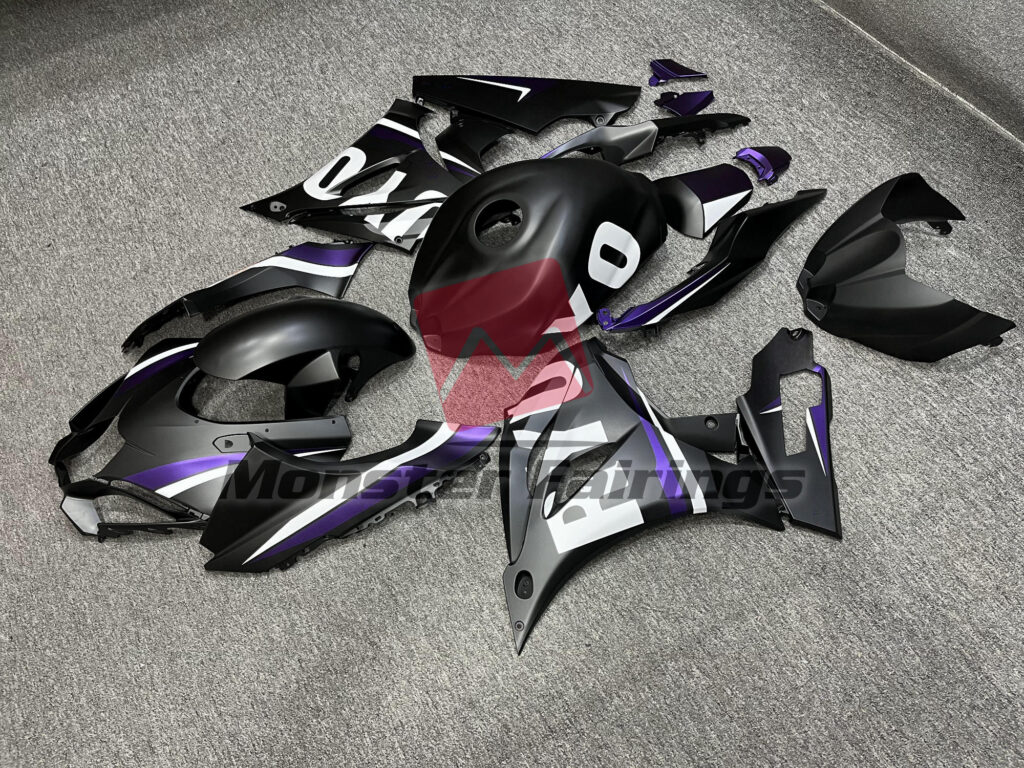Suzuki GSXR 1000 custom ABS fairings 2017 - 2025 in Matte Black Purple - durable replacement kit, Monster Fairings