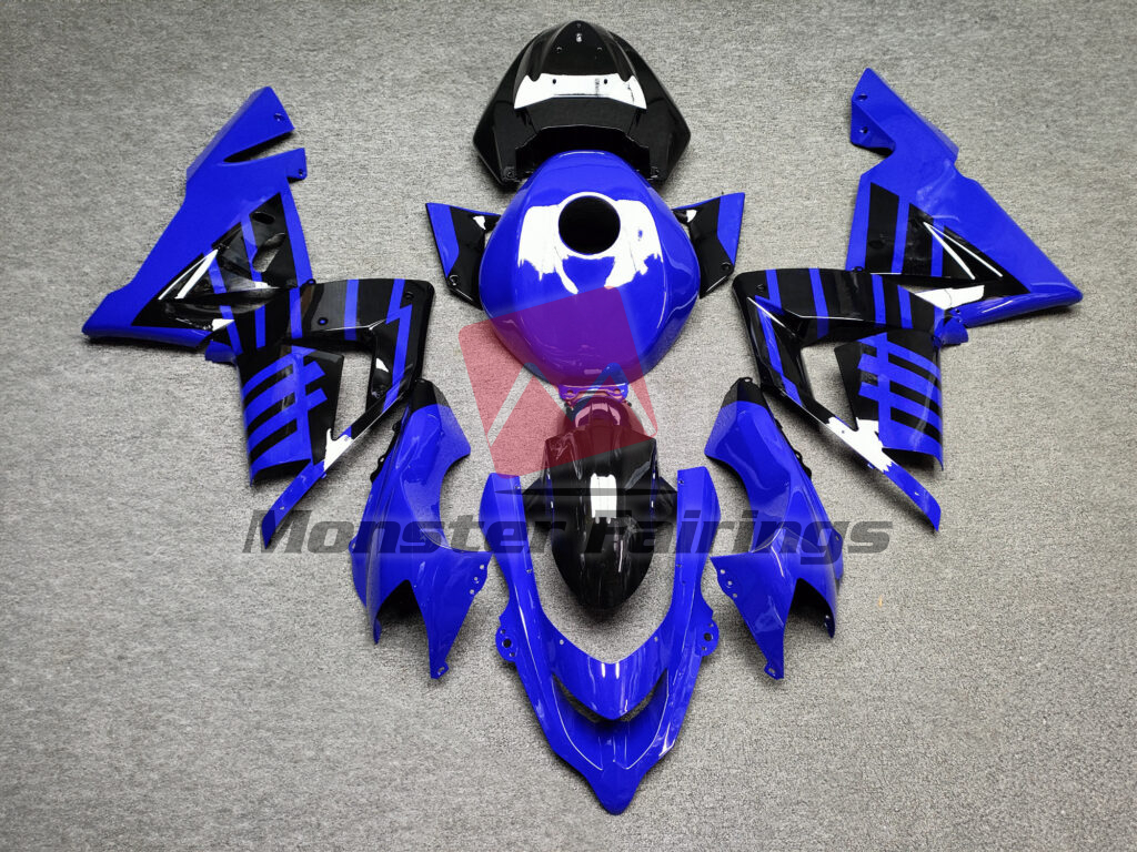 Kawasaki ZX10R 2004 - 2005 Gloss Blue & Black ABS fairings - custom motorcycle bodywork kit by Monster Fairings