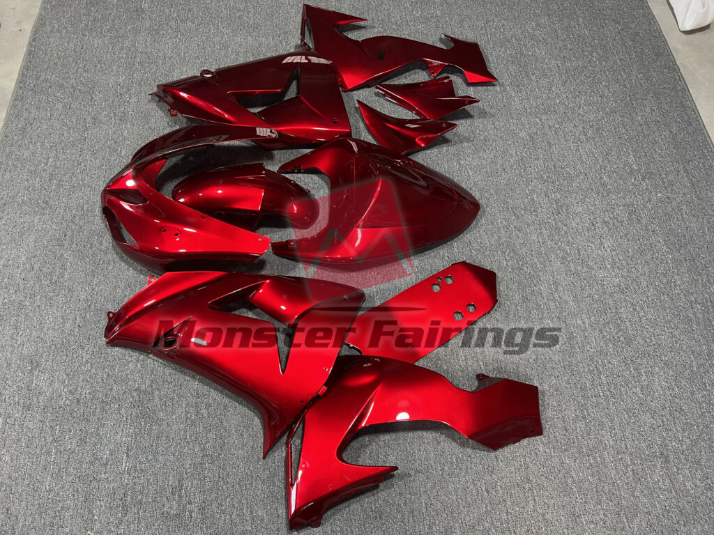 Kawasaki ZX10R custom ABS fairings 2006 - 2007 in Candy Red - durable replacement kit, Monster Fairings