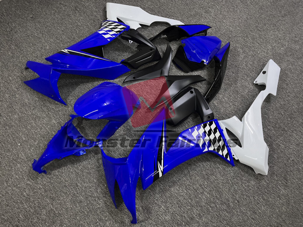 Gloss Blue & White Black ABS fairings for Kawasaki ZX10R 2008 - 2010 - premium OEM fit kit by Monster Fairings