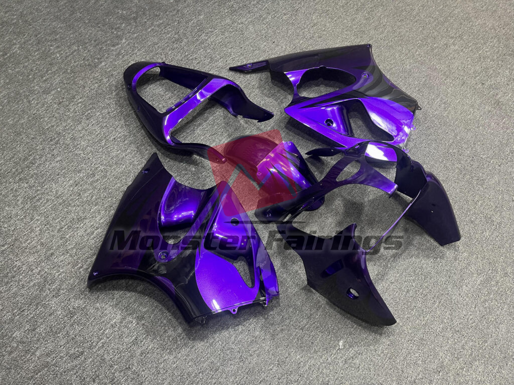 Kawasaki ZX6R custom ABS fairings 2000 - 2002 in Gloss Metallic Purple - durable replacement kit, Monster Fairings
