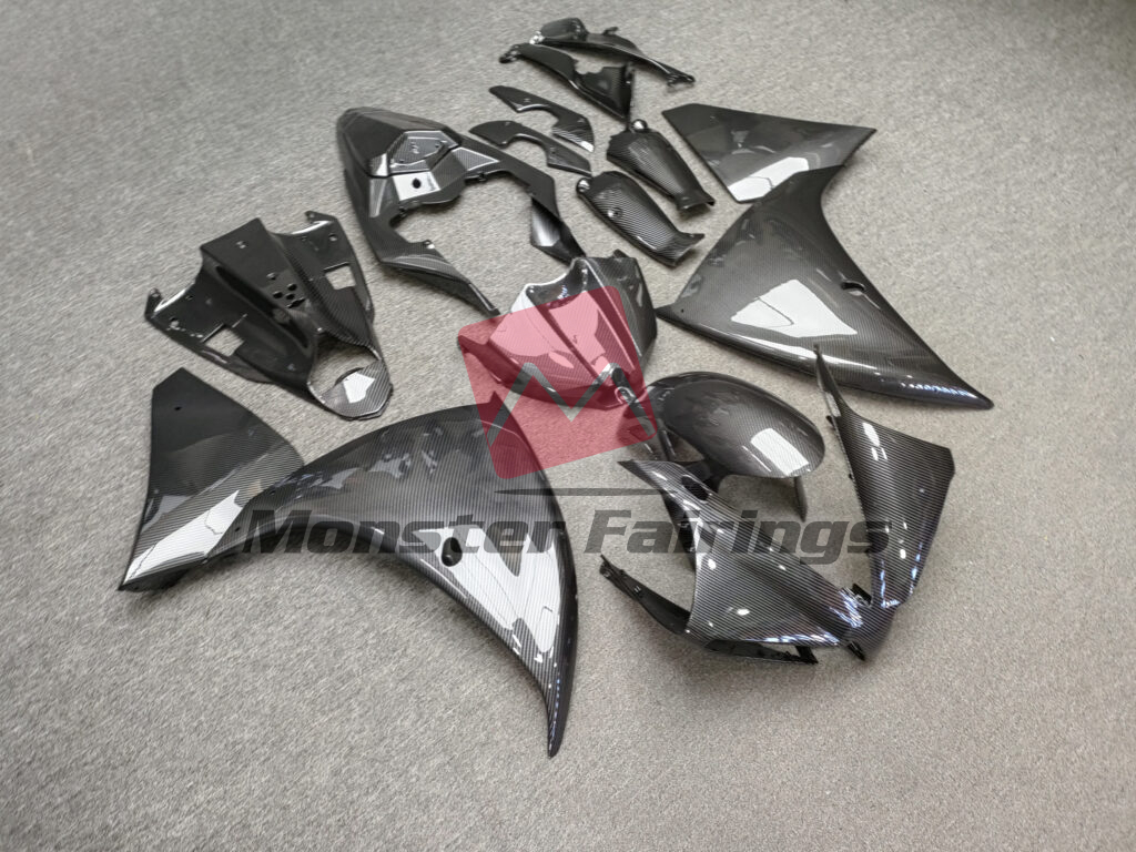 Yamaha R1 custom ABS fairings 2012 - 2014 in Gloss Carbon Fiber Style - durable replacement kit, Monster Fairings