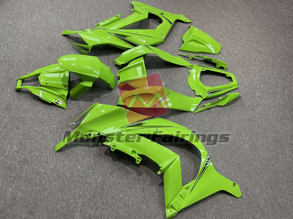 Kawasaki ZX10R custom ABS fairings 2011 - 2015 in Gloss Green Black - durable replacement kit, Monster Fairings