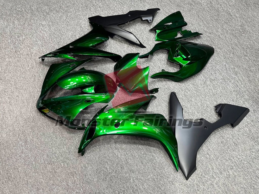 Yamaha R1 custom ABS fairings 2004 - 2006 in Gloss Green Matte Black - durable replacement kit, Monster Fairings