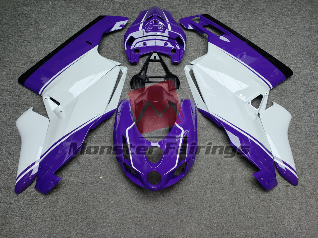 Ducati 749 999 2003 - 2004 Gloss Purple & White Black ABS fairings - custom motorcycle bodywork kit by Monster Fairings