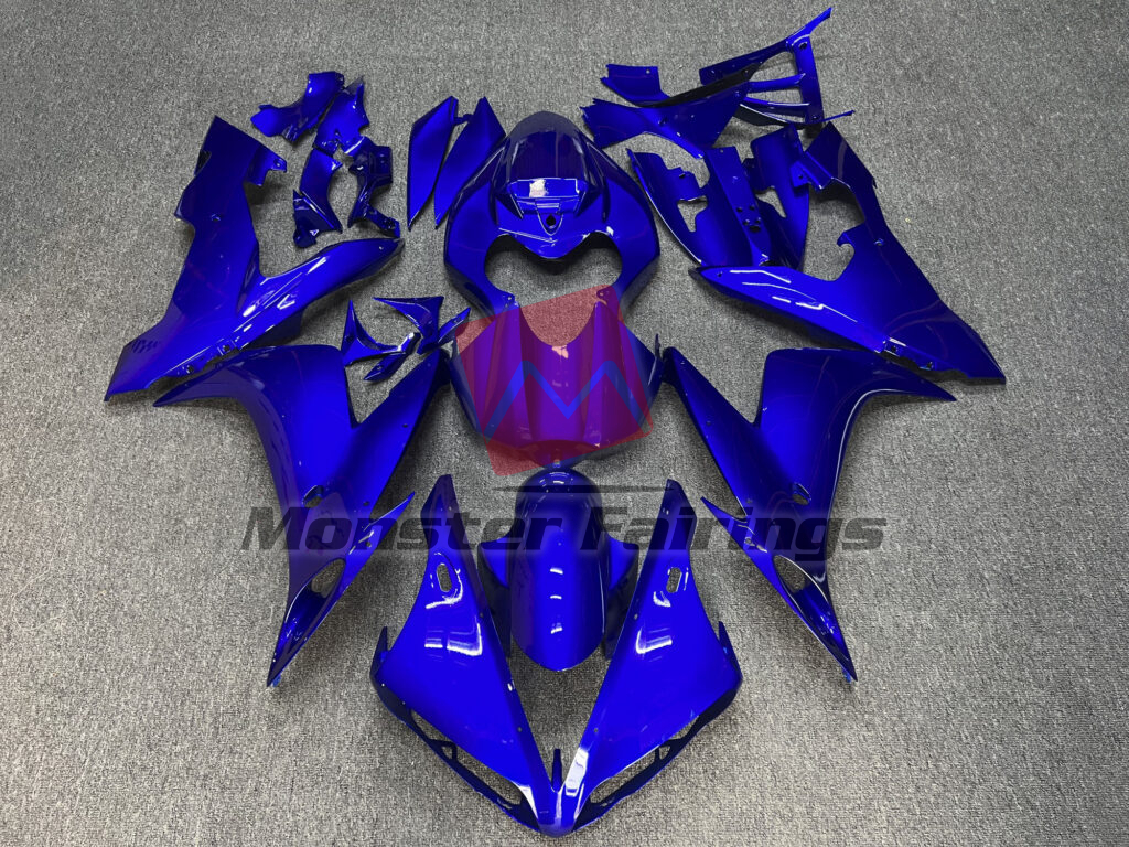 Yamaha R1 2004 - 2006 Gloss Deep Blue ABS fairings - custom motorcycle bodywork kit by Monster Fairings