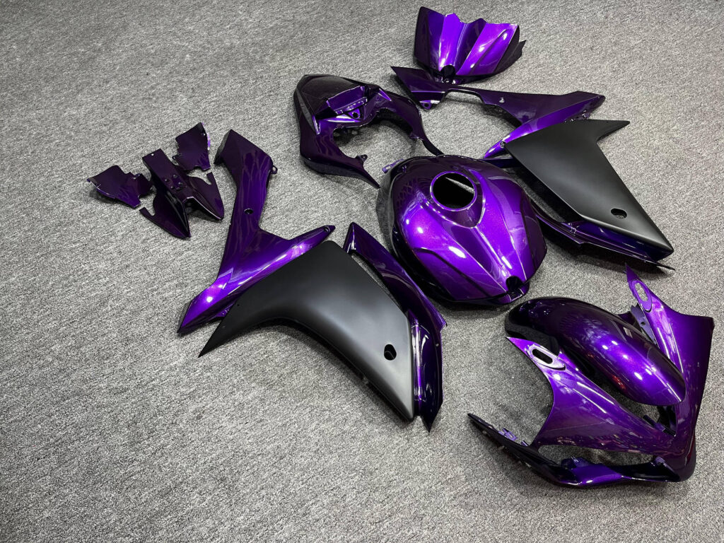 Gloss Purple Matte Black ABS fairings for Yamaha R1 2007 - 2008 - premium OEM fit kit by Monster Fairings