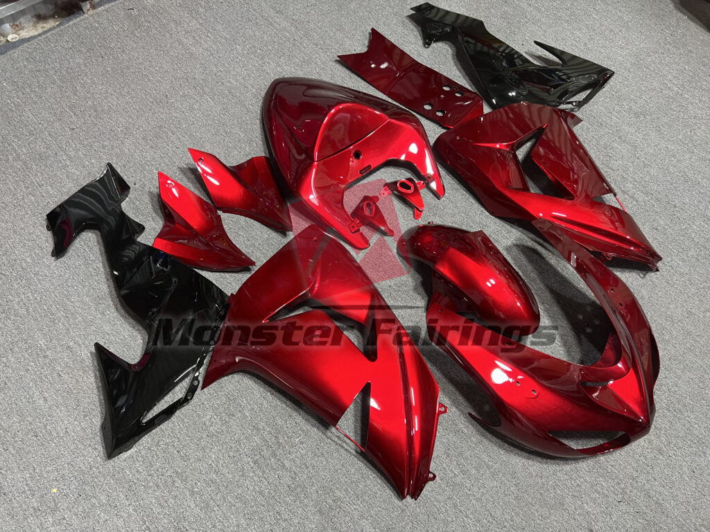 Kawasaki ZX10R custom ABS fairings 2006 - 2007 in Gloss Red - durable replacement kit, Monster Fairings