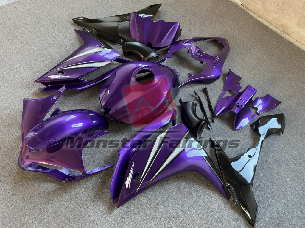 Purple White Black ABS fairings for Yamaha R1 2007 - 2008 - premium OEM fit kit by Monster Fairings