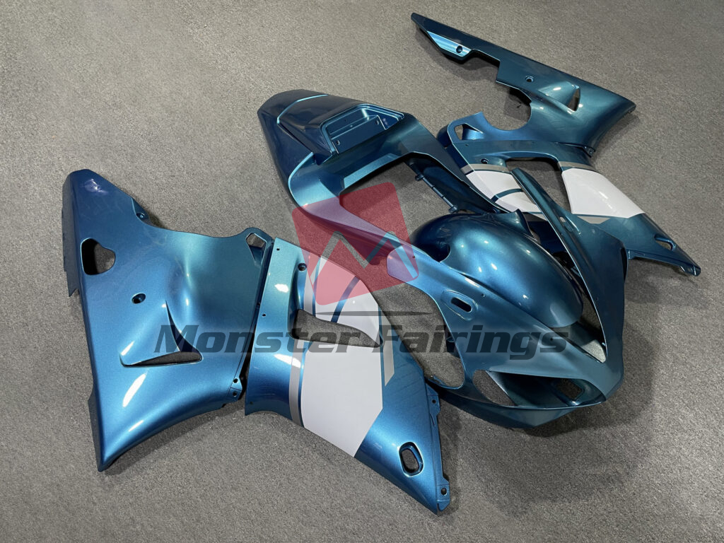 Gloss Light Blue White & Silver ABS fairings for Yamaha R1 2000 - 2001 - premium OEM fit kit by Monster Fairings