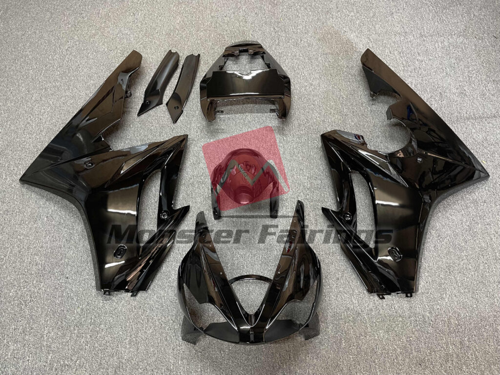 Triumph Daytona 675 2006 - 2008 Gloss Black Plain ABS fairings - custom motorcycle bodywork kit by Monster Fairings