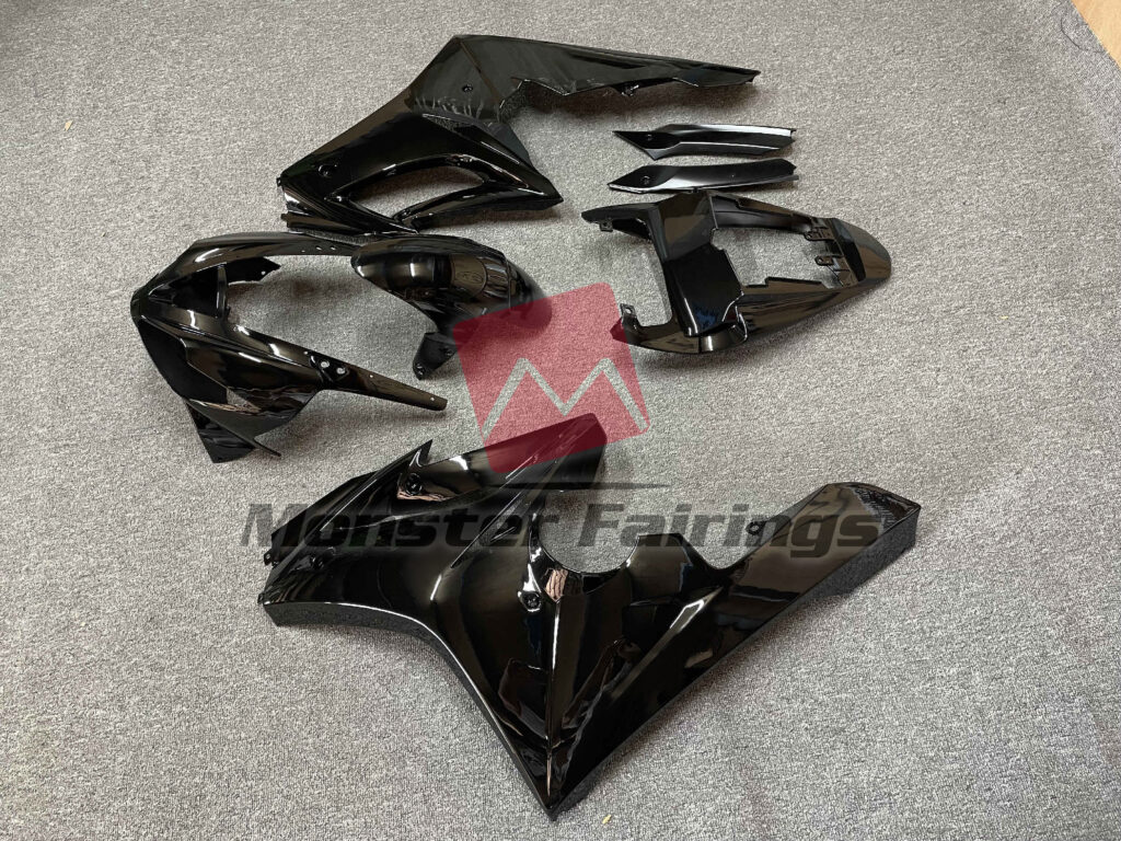 2006 - 2008 Triumph Daytona 675 Gloss Black Plain fairing set - ABS injection, custom painted by Monster Fairings