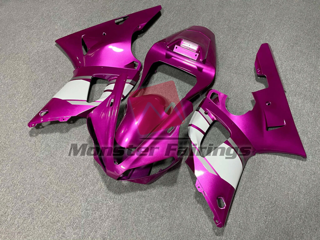 Gloss Pink & White Silver ABS fairings for Yamaha R1 2000 - 2001 - premium OEM fit kit by Monster Fairings