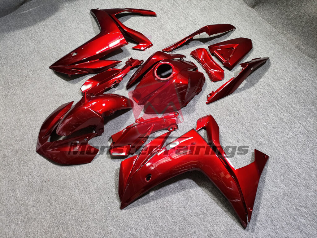 Yamaha R3 custom ABS fairings 2014 - 2018 in Full Gloss Red - durable replacement kit, Monster Fairings