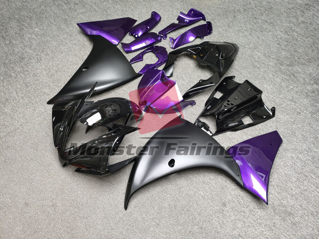 Matte & Gloss Black Purple ABS fairings for Yamaha R1 2012 - 2014 - premium OEM fit kit by Monster Fairings
