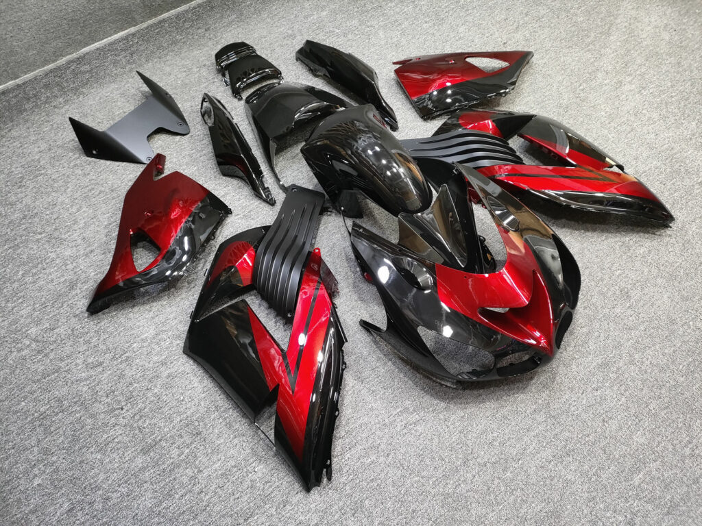 Gloss Black & Red ABS fairings for Kawasaki ZX14R 2006 - 2011 - premium OEM fit kit by Monster Fairings