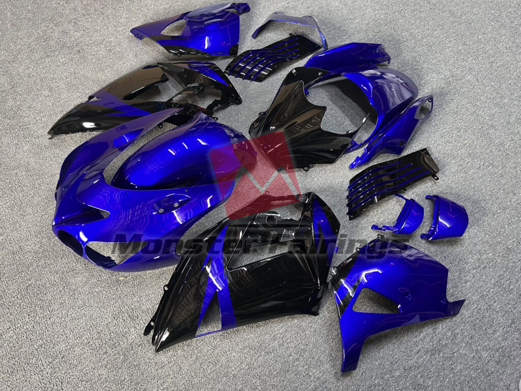Gloss Deep Blue & Black ABS fairings for Kawasaki ZX14R 2006 - 2011 - premium OEM fit kit by Monster Fairings