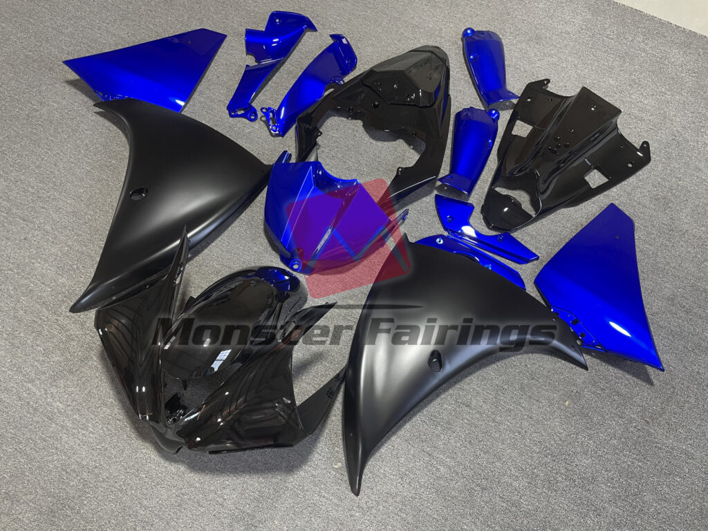 Matte Black Blue ABS fairings for Yamaha R1 2012 - 2014 - premium OEM fit kit by Monster Fairings