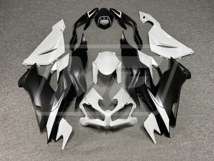 Kawasaki ZX6R 2019-2023 Matte Pearl White & Black ABS Fairings | Monster Fairings