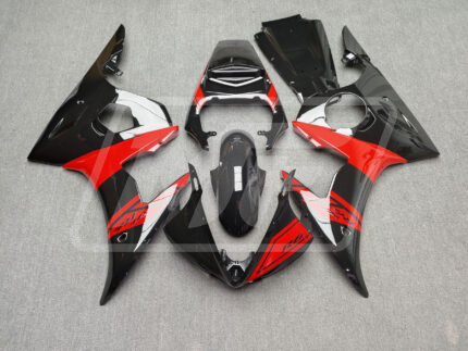 Yamaha R6 2003-2004 Gloss Black Red ABS Fairings | Monster Fairings