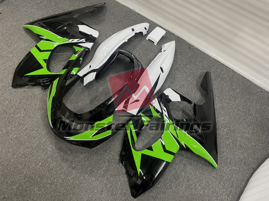 Monster Fairings ABS fairing kit for Yamaha YZF600 1998 - 2007 - Gloss Black Green White, precise OEM fit