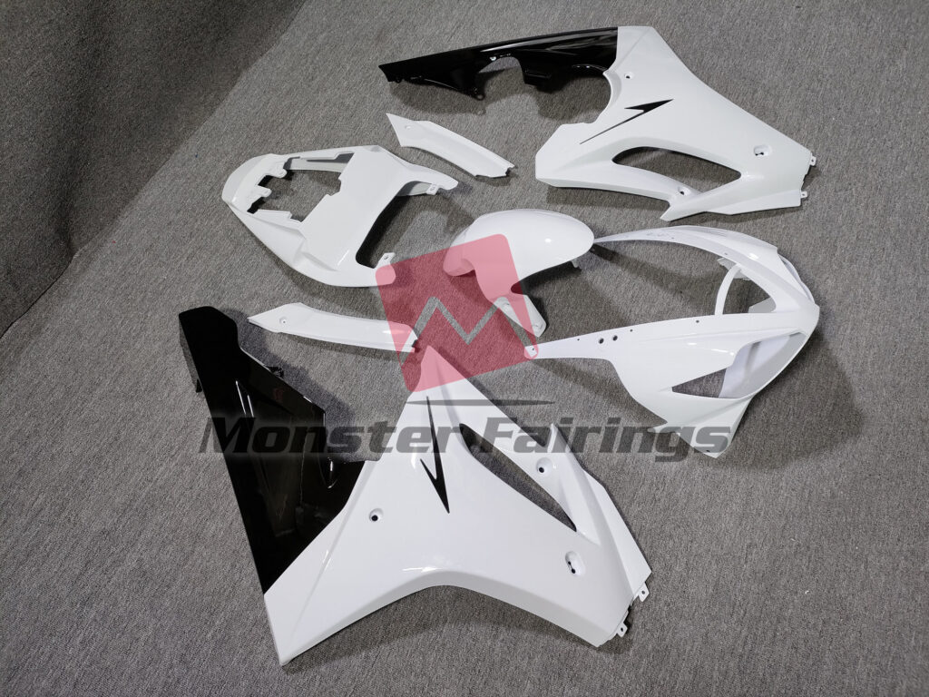 Gloss White Black ABS fairings for Triumph Daytona 675 2006 - 2008 - premium OEM fit kit by Monster Fairings