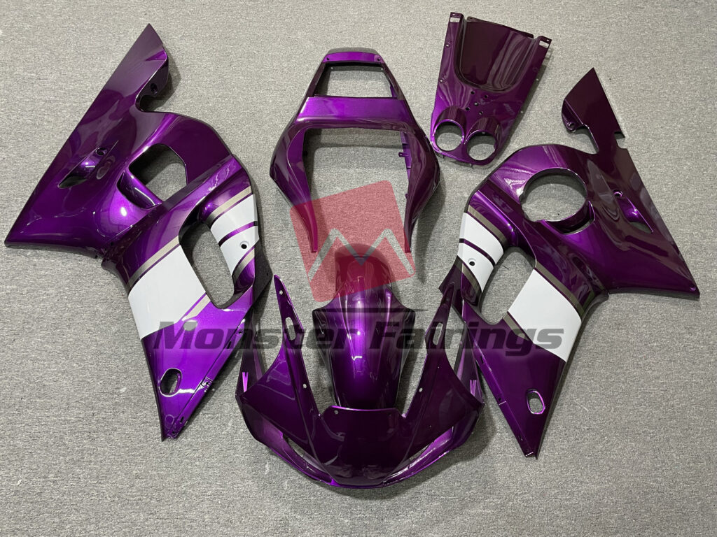 Yamaha R6 1998 - 2002 Deep Purple White ABS fairings - custom motorcycle bodywork kit by Monster Fairings