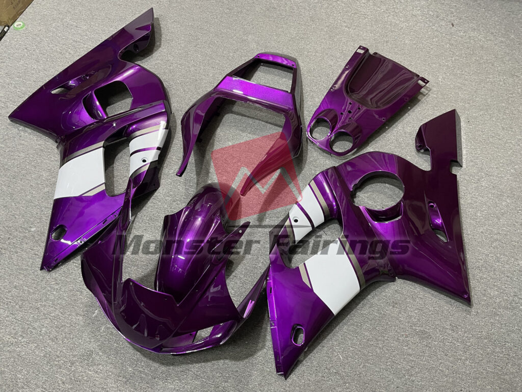Yamaha R6 custom ABS fairings 1998 - 2002 in Deep Purple White - durable replacement kit, Monster Fairings
