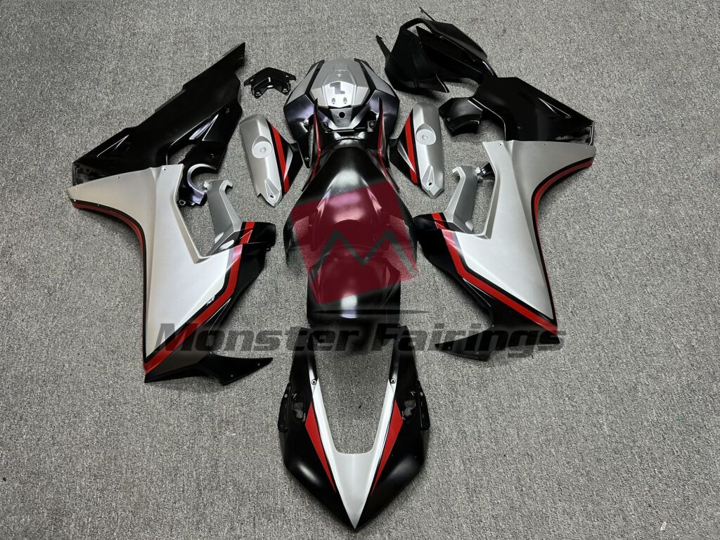 Honda CBR1000RR 2017 - 2025 Silver Black Red ABS fairings - custom motorcycle bodywork kit by Monster Fairings