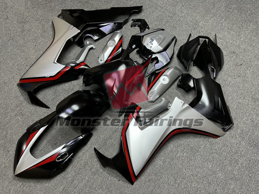 Honda CBR1000RR custom ABS fairings 2017 - 2025 in Silver Black Red - durable replacement kit, Monster Fairings