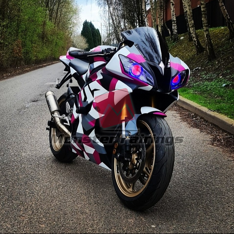 Yamaha R6 2008 - 2016 ABS fairings, Matte Nardo Gray & Pink White Camo - high - quality motorcycle kit by Monster Fairings
