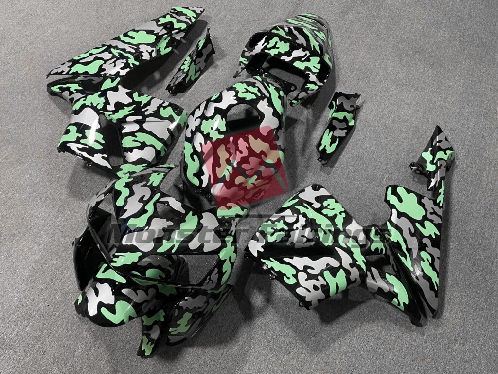 Gloss Light Green Camo ABS fairings for Honda CBR600RR 2005 - 2006 - premium OEM fit kit by Monster Fairings