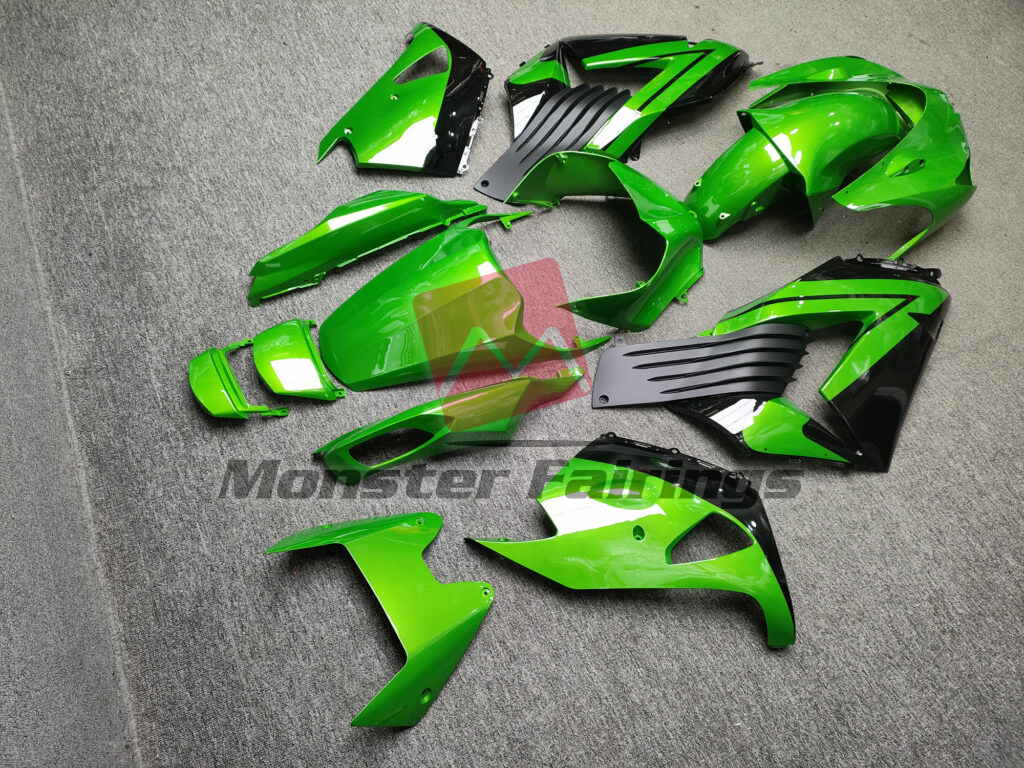 Gloss Bright Green Black ABS fairings for Kawasaki ZX14R 2006 - 2011 - premium OEM fit kit by Monster Fairings